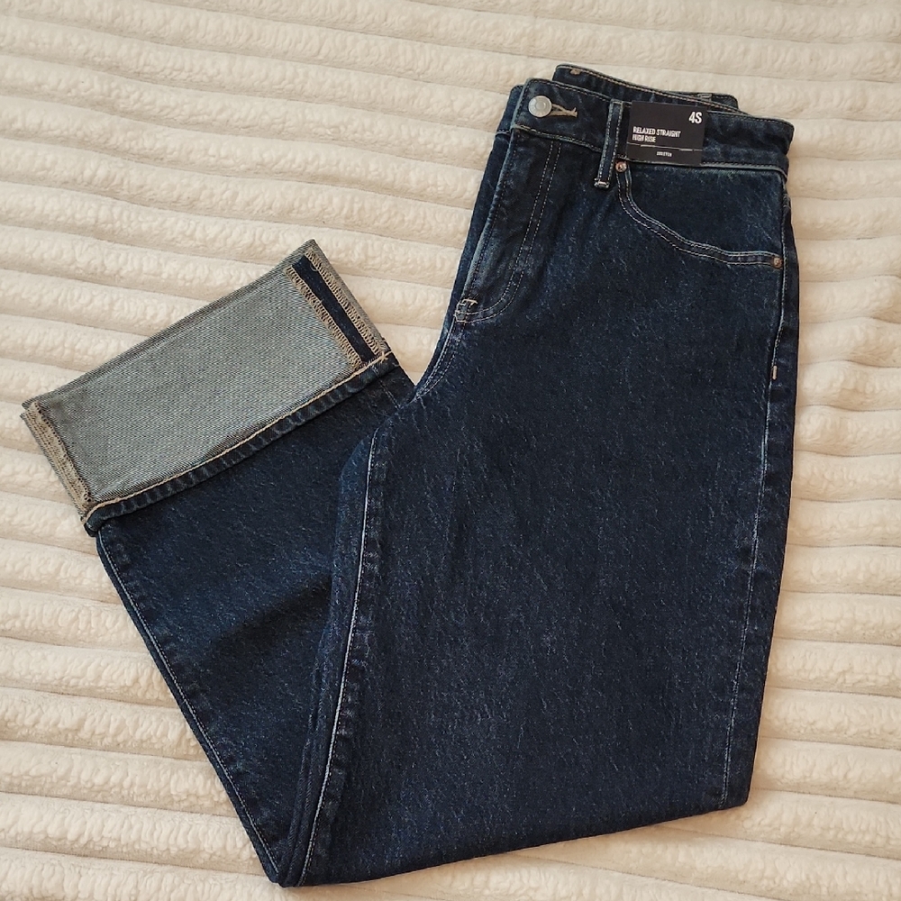 Express Relaxed Straight High Rise Ankle Jeans